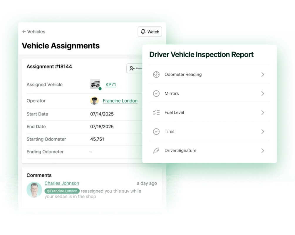 Driver assignments & inspections