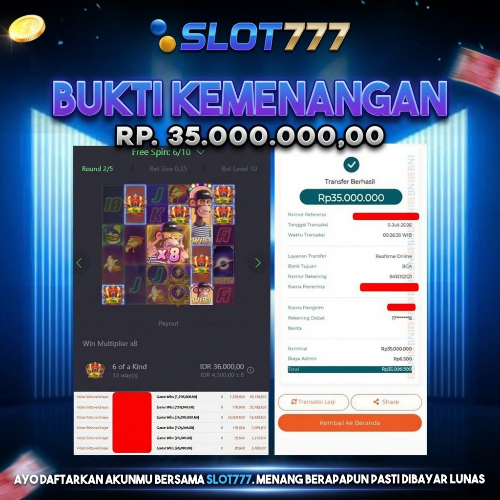 Bukti Jackpot Maxwin SLOT777 Resmi