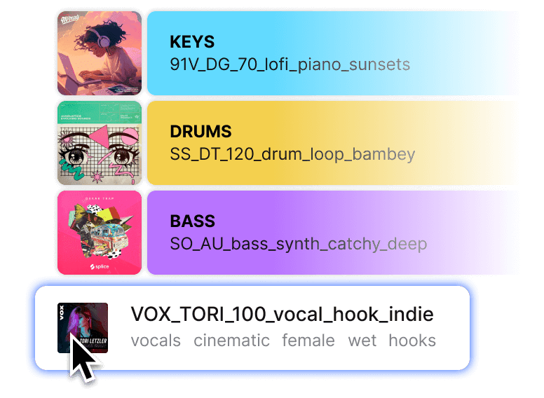 Drag in any Splice loop to create or build a song