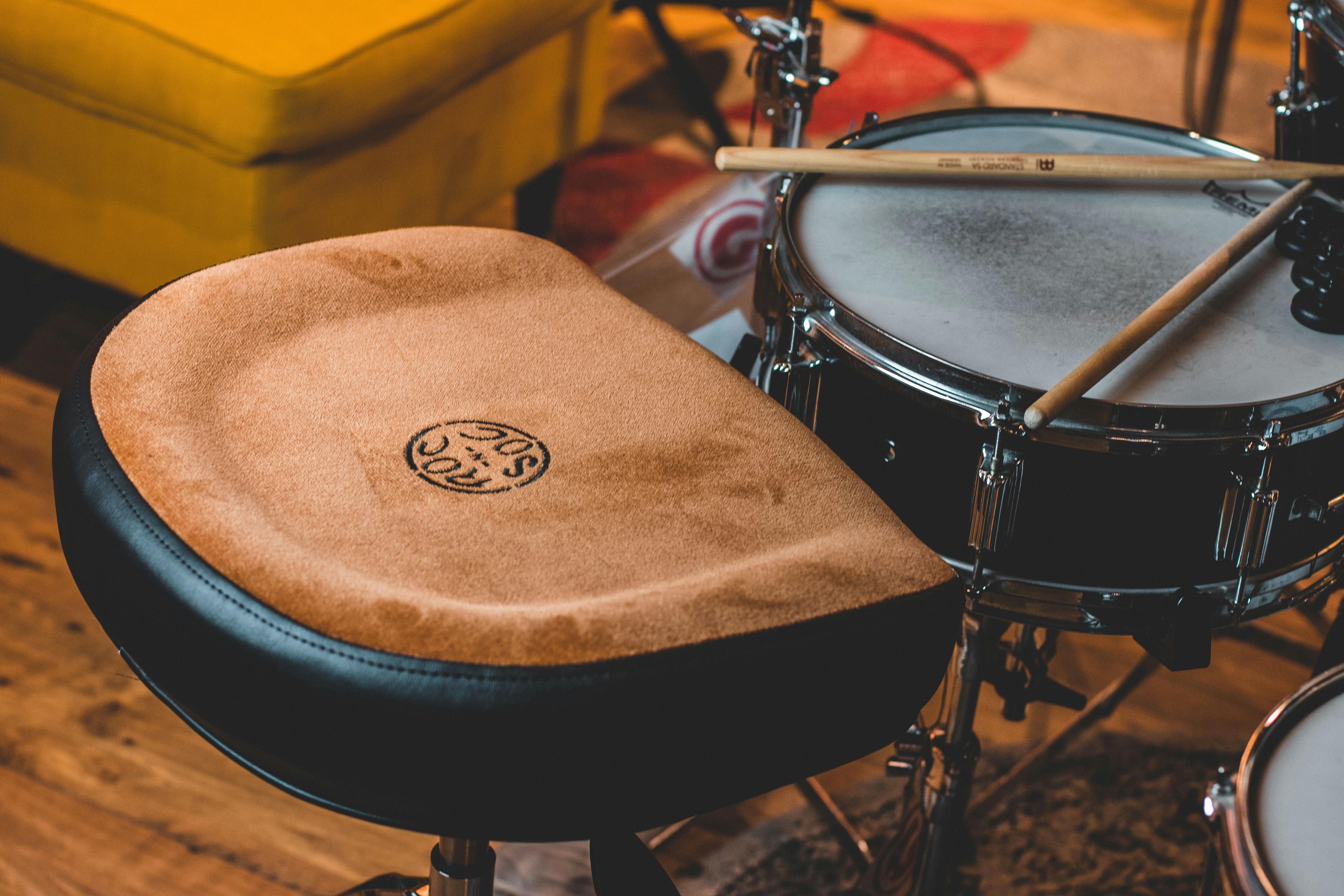 Creative flat lay of drum machines