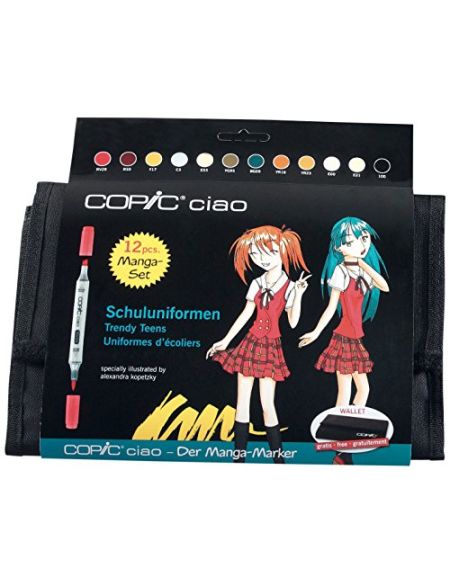 Copic marqueurs Ciao Set Manga Trousse 12 couleurs Uniforme écoliers