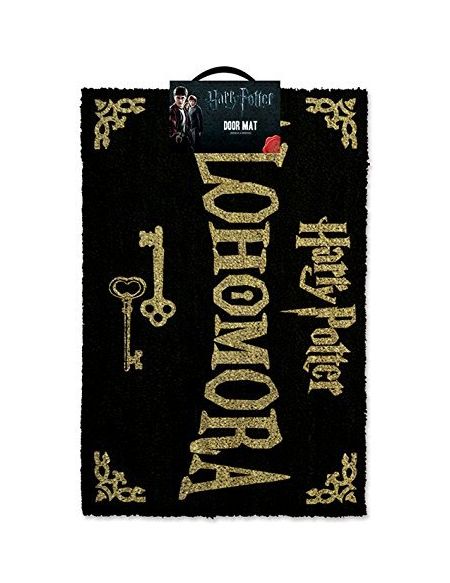 Harry Potter Alohamora Door Mat Paillasson Coco 40 x 60 cm, Fibre, Noir et doré, 60 x 40 x 1,5 cm