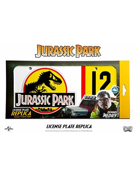 Doctor Collector Jurassic Park - Réplique de Plaque d'immatriculation Dennis Nedry