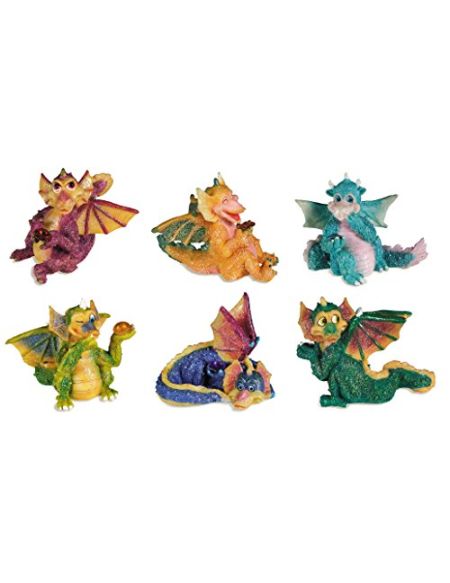 Katerina Prestige- Figurine-Ensemble de 6 Dragons Humoristiques, HF0537