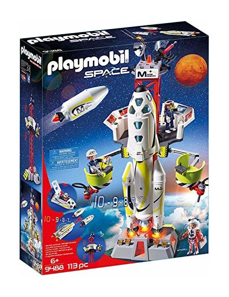 Playmobil- Fusée Mars avec Plateforme de Lancement, 9488, Coloré
