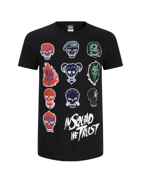 T-Shirt Homme DC Comics Suicide Squad Villain Skull - Noir - M - Noir