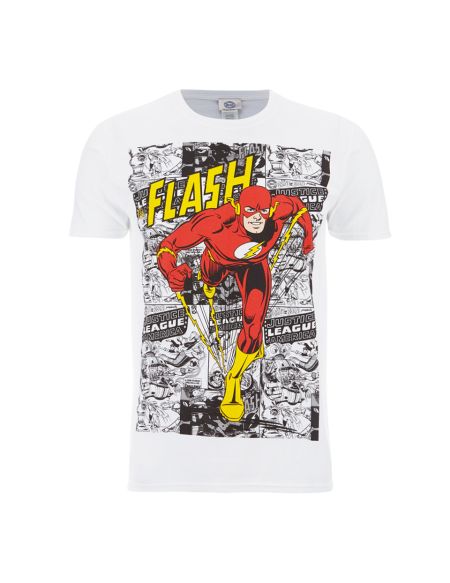 T-Shirt Homme DC Comics Flash Comic Strip - Blanc - XL - Blanc