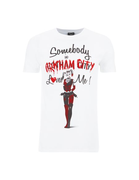 T-Shirt Homme DC Comics Batman Harley Quinn Loves Me - Blanc - M - Blanc