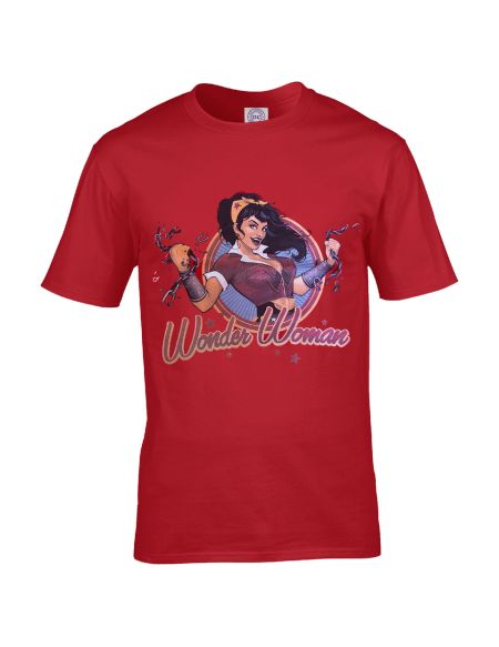 T-Shirt Homme DC Comics Logo Bombshell Wonder Woman - Rouge - S - Rouge