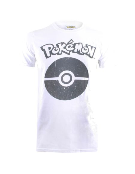 T-Shirt Homme Pokémon Pokéball Symbol - Blanc - XL - Blanc