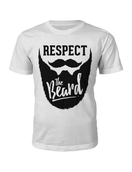 T-Shirt Homme Respect The Beard -Blanc - M - Blanc