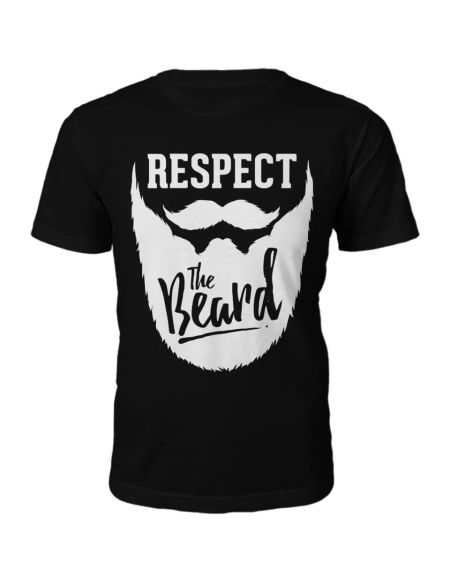 T-Shirt Unisexe Respect The Beard -Noir - XL - Noir