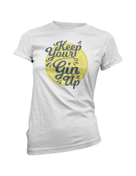 T-Shirt Femme Keep Your Gin Up - Blanc - L - Blanc