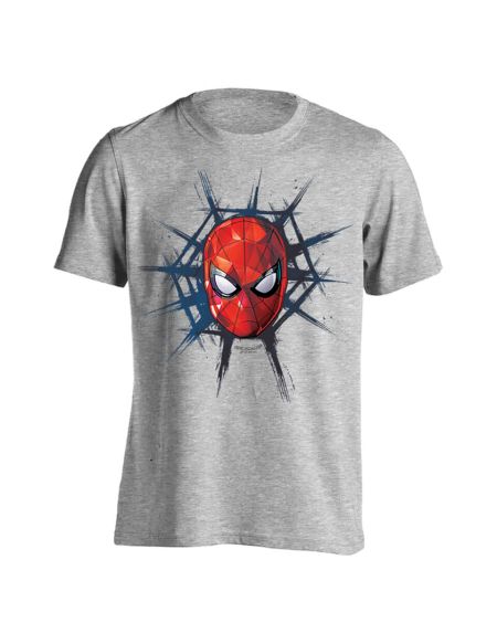 T-Shirt Hommes Spider-Man Toile d'Araignée Marvel - Gris Chiné - S - Gris