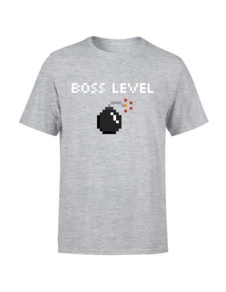 Boss Level Gaming T-Shirt - Grey - S - Gris