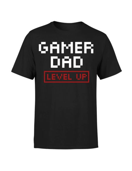 Gamer Dad Level Up T-Shirt - Black - S - Noir