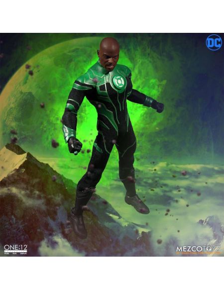 Mezco DC Comics The Green Lantern Light-Up 1/12 John Stewart Action Figure 17cm