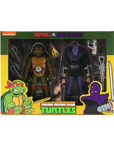 NECA Teenage Mutant Ninja Turtles 7 Scale Action Figure Target Exclusive Raphael Vs Foot Solider 2 Pack