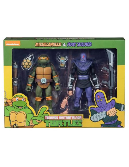 NECA Teenage Mutant Ninja Turtles 7 Scale Action Figure Target Exclusive Michelangelo Vs Foot Solider 2 Pack