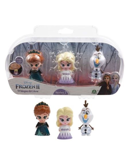 Pack 3 Figurines Lumineuses Disney Frozen 2 La Reine des Neiges Whisper et Glow S2 Modèle aléatoire