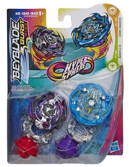 Toupies Beyblade Burst Rise Hypersphere Dual Pack Cosmic Kraken K5 et Gargoyle G5