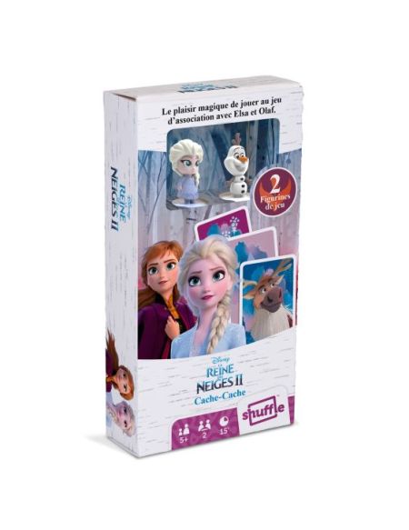 Jeu de cartes Cartamundi Cache-Cache avec Figurines Disney Elsa et Olaf Shuffle Reine des Neiges 2-