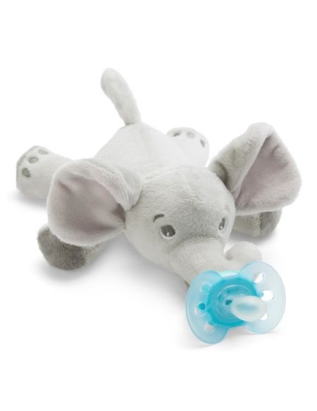 PHILIPS AVENT Peluche Attache Sucette Ultra Douce 0-6 mois modèle Elephant