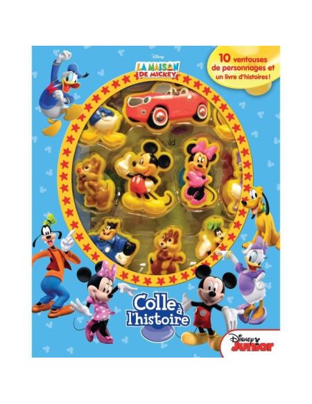 DISNEY MICKEY MOUSE Plus de 10 figurines à ventouse - Livre cartonné de 10 pages - Editions Phidal