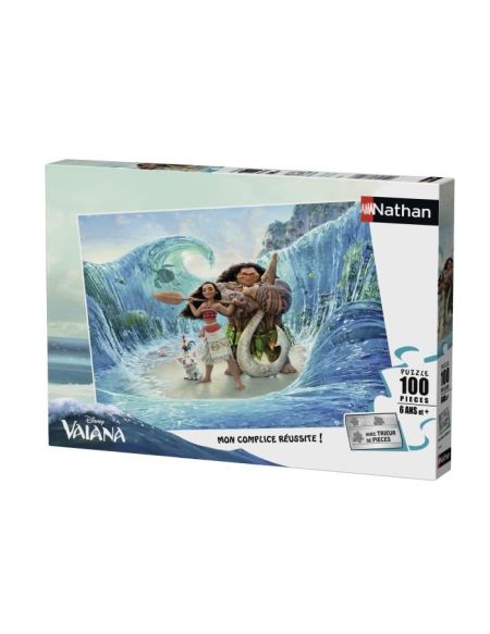 Puzzle 100 pièces Disney Bienvenue chez Vaiana avec trieur de pièces NATHAN - 6 ans et +