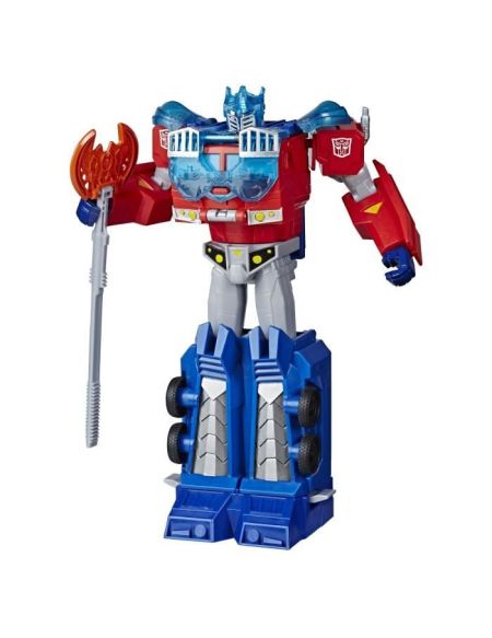 Transformers Bumblebee Cyberverse Adventures - Robot action Ultimate Automatique Optimus Prime - Jouet Transformable 2 en 1