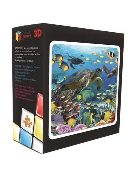 RIVIERA GAMES Puzzle 3D en relief "Les Tortues" 100 pièces