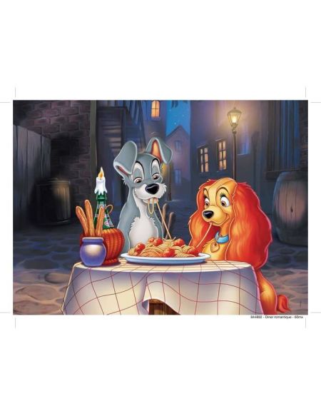 Puzzle 60 pièces Disney La Belle et le Clochard Dîner romantique avec trieur de pièces NATHAN - 6 ans et +