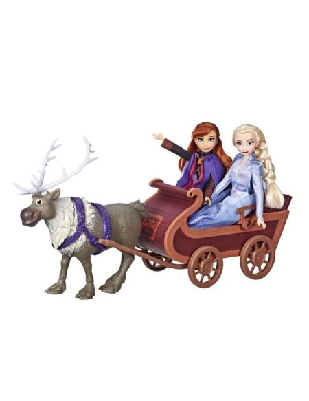 Disney La Reine des Neiges 2 - Poupées Elsa, Anna et Sven - Coffret de 3 figurines et traîneau