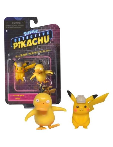 POKEMON - film Détective Pikachu - Pack de 2 figurines 5 cm - Pikachu & Psykokwak