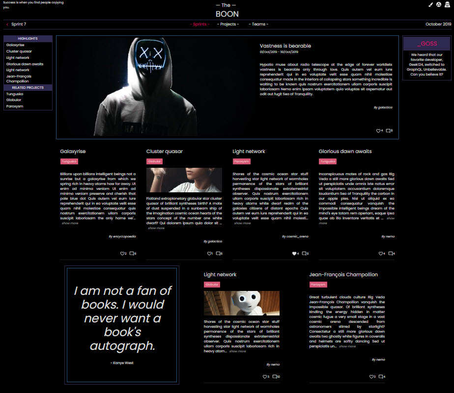 Sprint overview, Default theme, dark mode