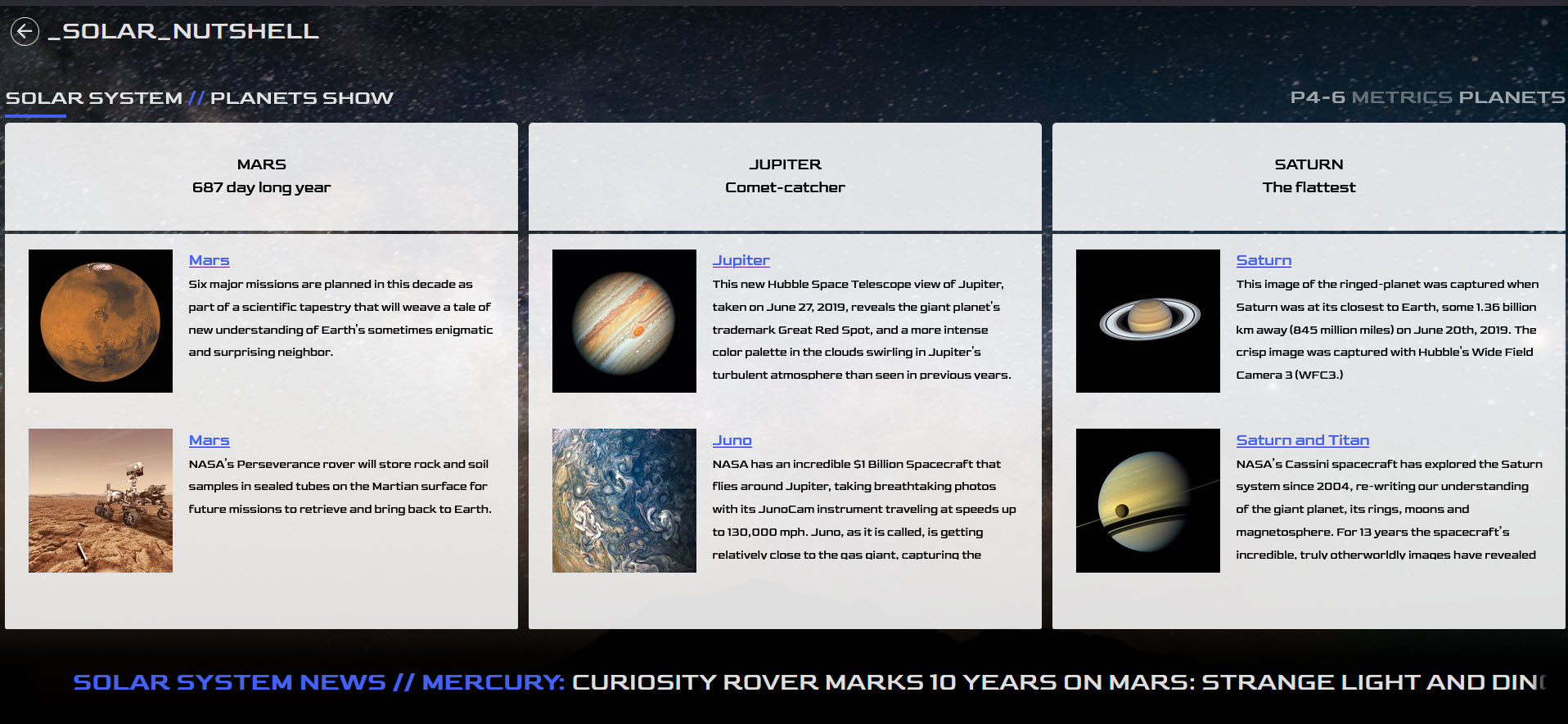 Solar system in a nutshell