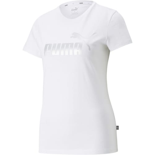 Puma Ess+ Metallic Logo Tee Damen T-Shirt