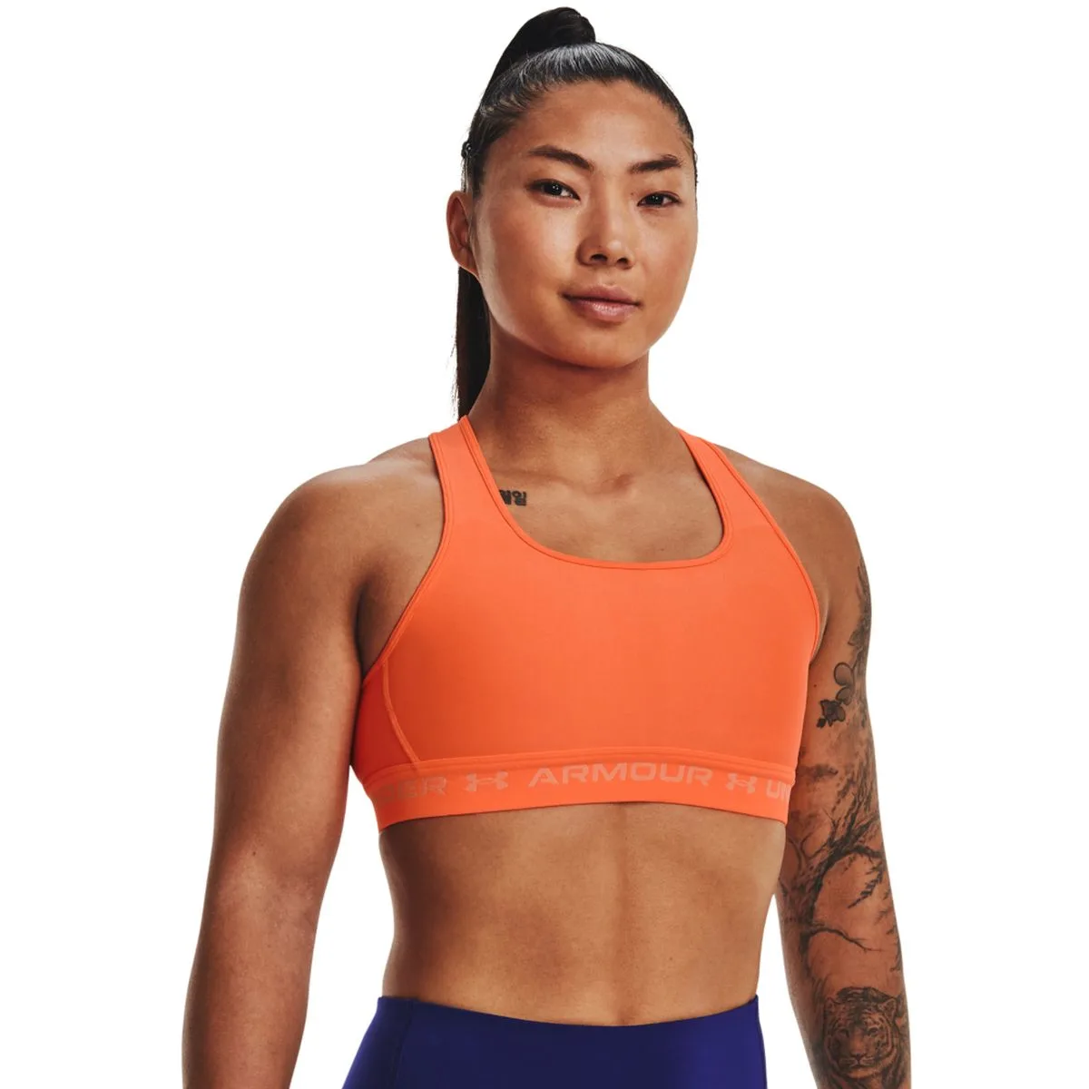 Under Armour Crossback Mid Damen Sport-BH, orange