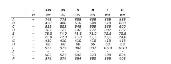 ridley fenix size chart