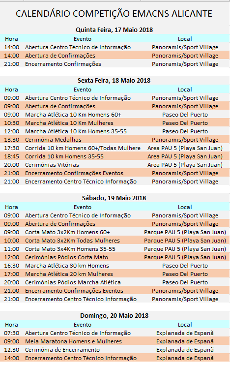 Calendário Competitivo