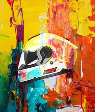 painting motorcycle helmet