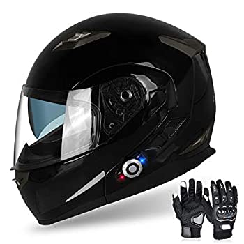 FreedConn Flip up Dual Visors Full Face - Motorcycle Helmet with Built-in Bluetooth