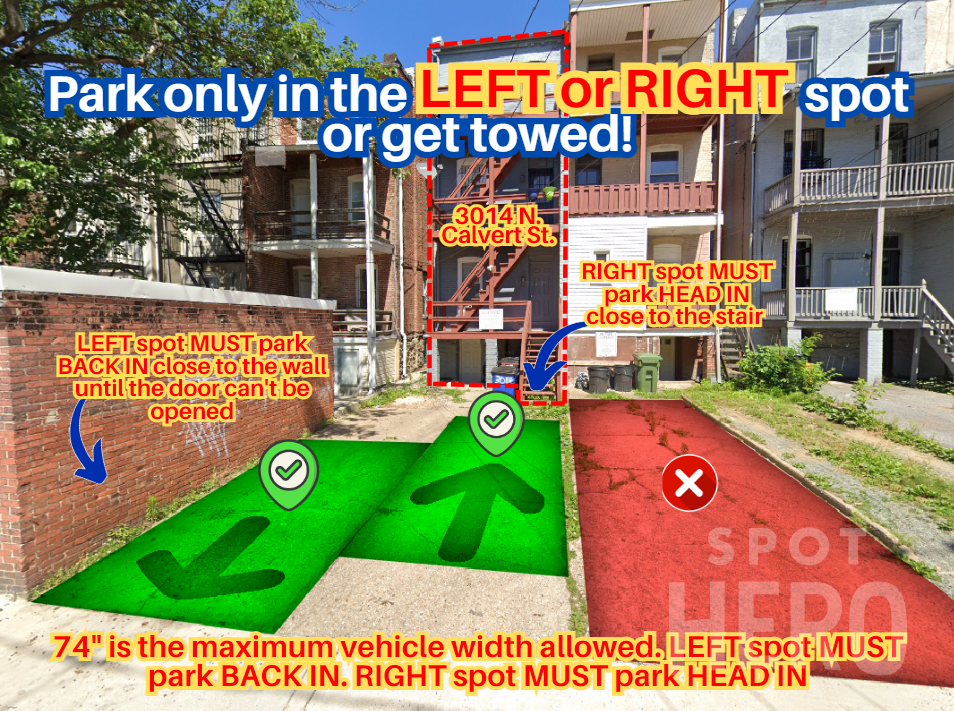 Photo of 3014 Hargrove St. (3014 N Calvert St.) - Left or Right Spot Only