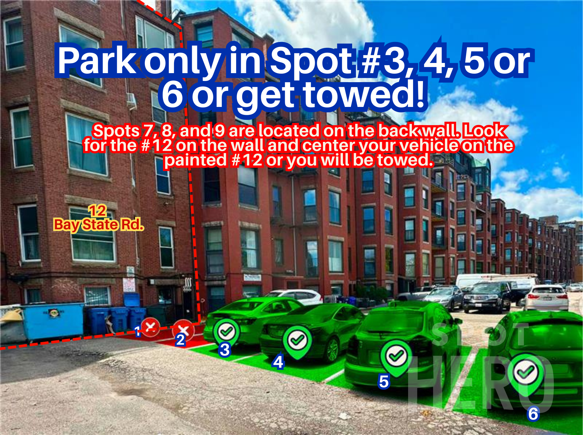 Photo of 12 Bay State Rd. - Spot #3, 4, 5, 6, 7, 8 or 9 Only