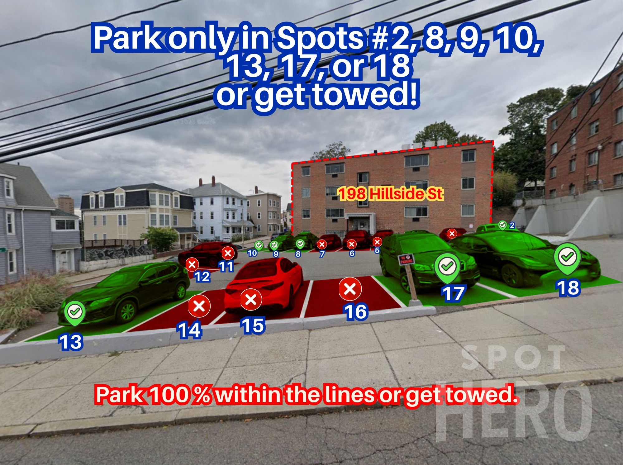 Photo of 198 Hillside St. - Spots #2, 8, 9 10, 13, 17 or 18 Only