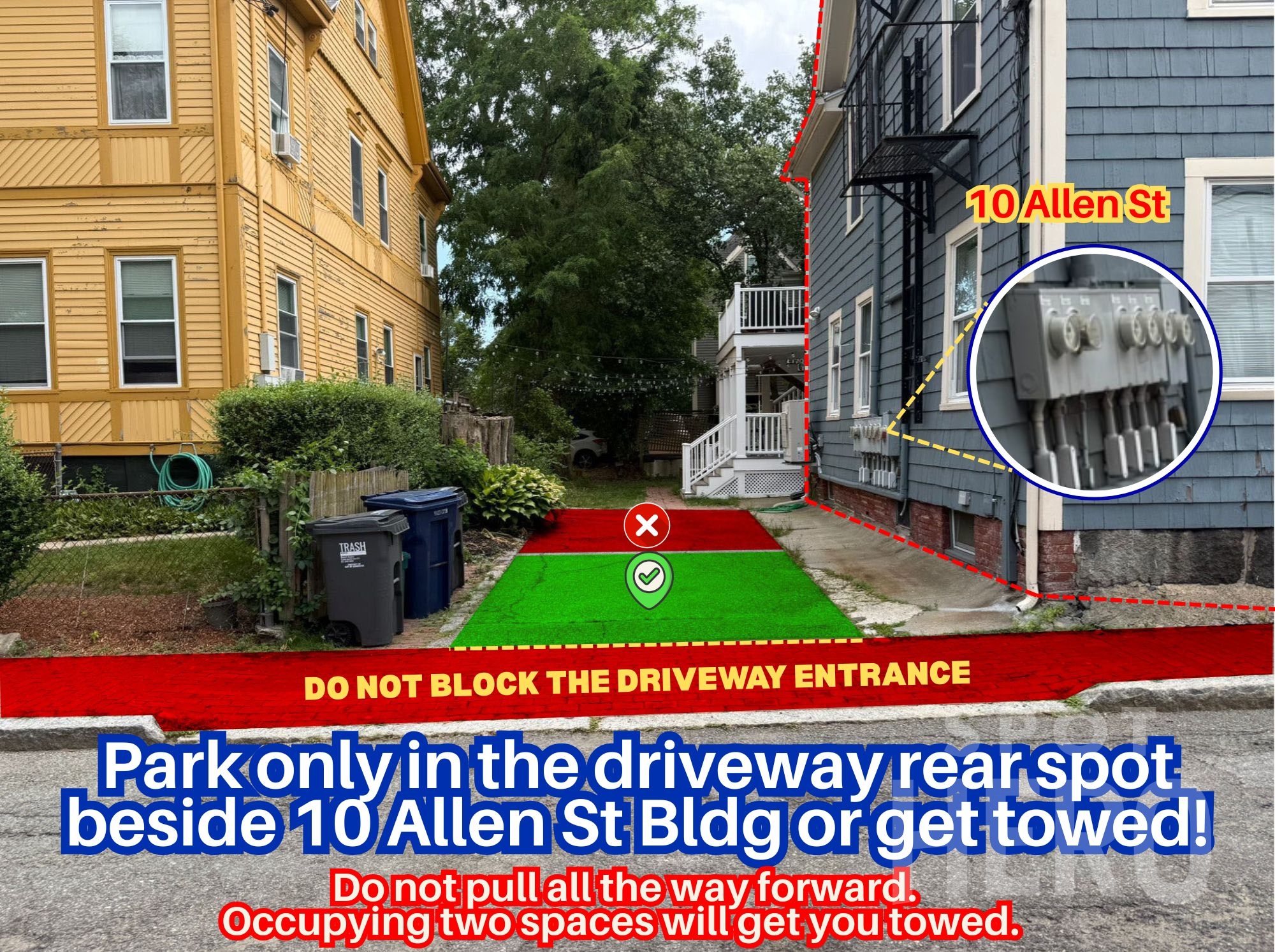 Photo of 10 Allen St. - Driveway Rear Spot Only