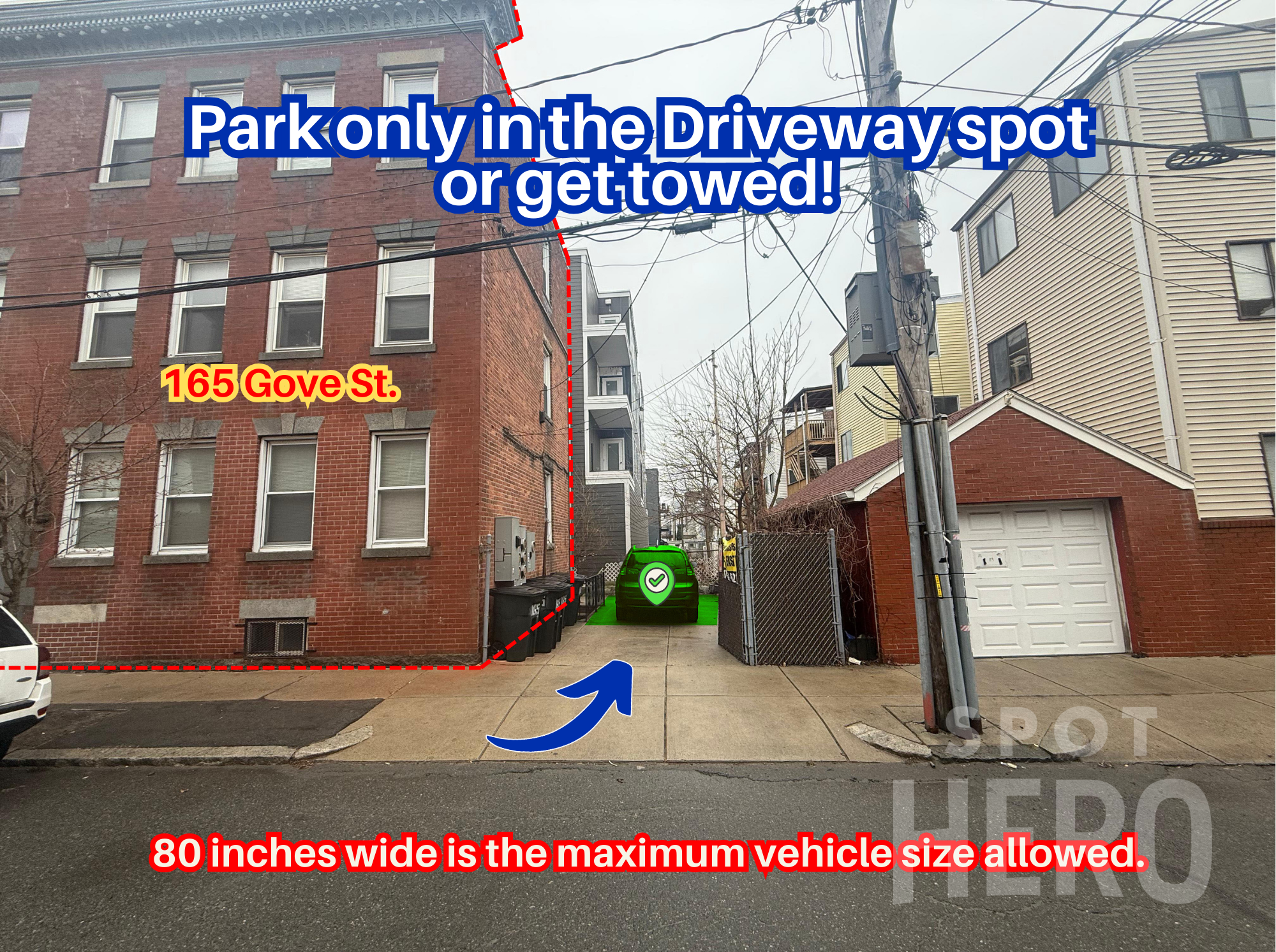 Photo of 165 Gove St. - Full Size SUV Driveway Spot
