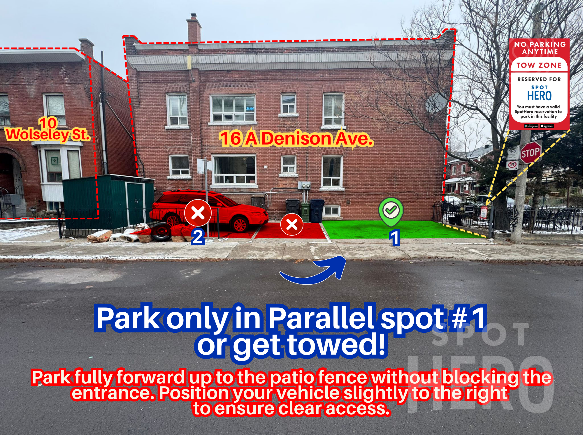 Photo of 16 A Denison Ave. - Parallel Spot #1 Only