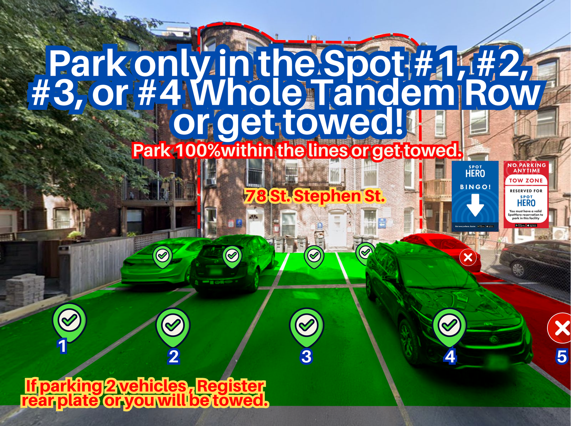 Photo of 76-78 St. Stephen St. - Whole Tandem Rows - Spot #1-4
