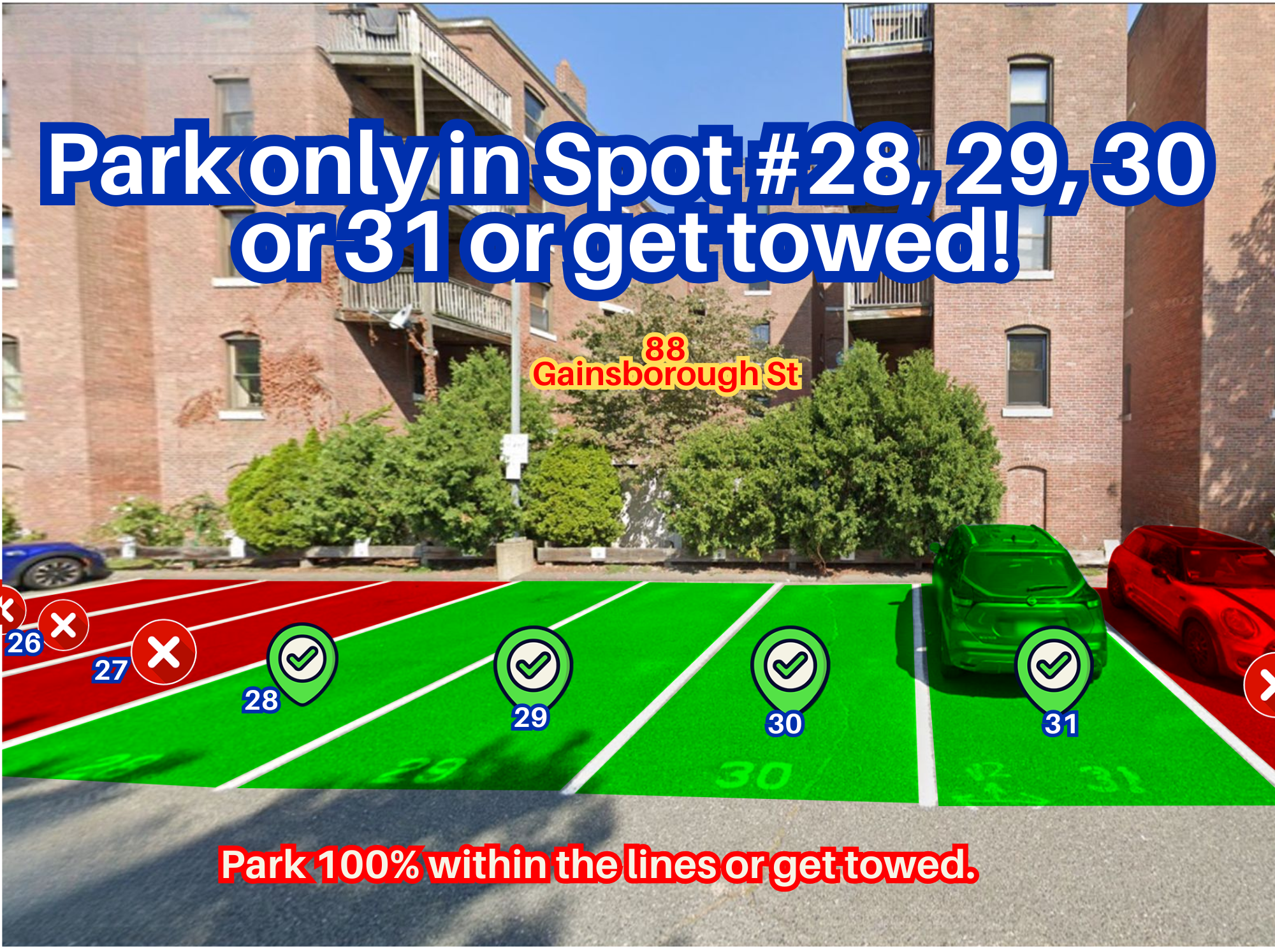 Photo of 76 Gainsborough St. - Spots #28 #29 #30 or #31 Only